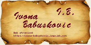 Ivona Babušković vizit kartica